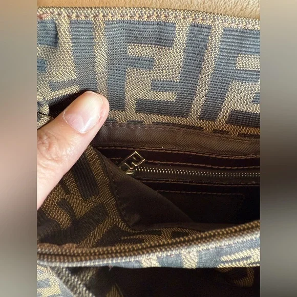 RARE VINTAGE FENDI handbag ๐ Fendi Zucchino hobo bag in brown GOOD CONDITION! - Picture 13 of 16